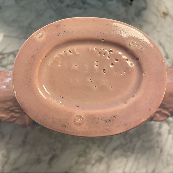 Vintage Royal Haeger Pottery Mauve Agate Flower Fan Vase - Picture 7 of 7